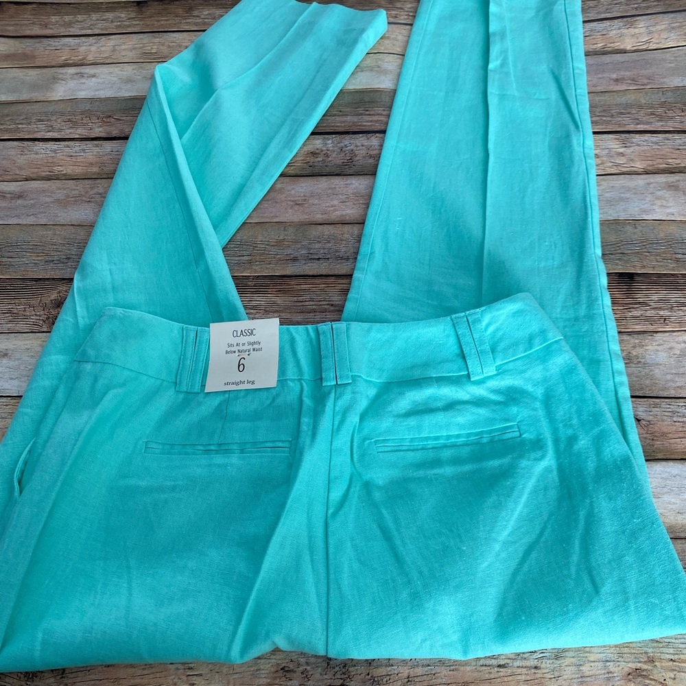 Cato Classic Mint Green Linen Blend Straight Leg Pants Size 6 NEW - Picture 10 of 12